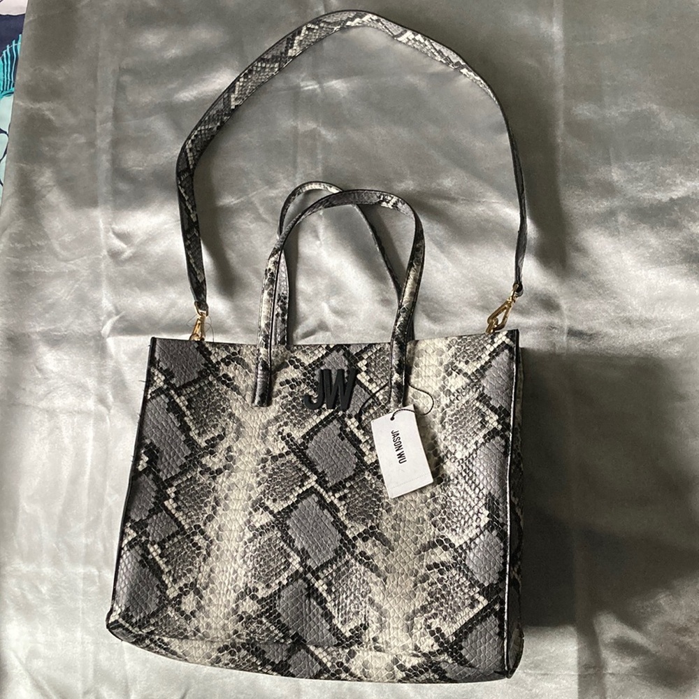Jason Wu Python Tote Bag Snake Print - Black and … - image 2